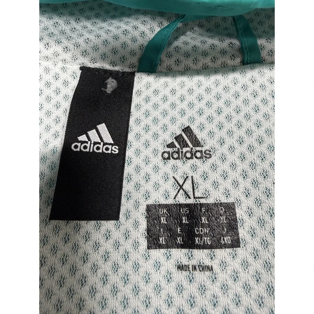 Adidas Parley Jacket Mens XL Green Hooded Full Zip Tie Dye Running Windbreaker